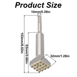 Elektrischer Breaker Hammer Bit, Vierkantkopf Beton Raue Buchse Bit 16 Zähne Elektrischer Blumenhammer für Wand Beton Ziegel Gipskarton