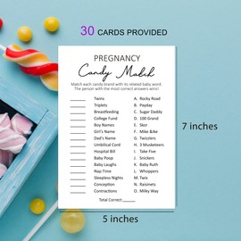 OXEDP Sweet Baby Candy Match Game, Pregnancy Candy Match Game, Fun Baby Shower Game, Gender Neutral Baby Shower Activity SL10-PCM01