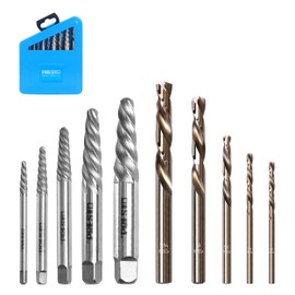 PRESTO Screw Extractor and Left Hand Cobalt Drill Bit Set- Broken Bolt Remover HSS M35, 10pcs with Metal Index Case…