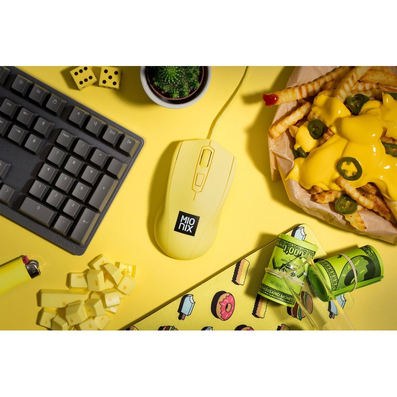 Mionix Avior French Fries Ambidextrous Optical Gaming Mouse (Yellow)