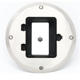 RiteAV 1 Port Coax Cable TV Jack Wall Plate - Floor Box [Stainless Steel]