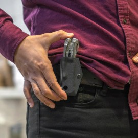 Clip & Carry Kydex Sheath Holder fits LEATHERMAN SKELETOOL Multi-Tool - USA MADE - Black