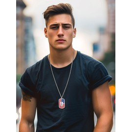 American Flag Necklace Military Necklace Memorial Day Necklace 4th Of July Necklace Gifts Jewelry