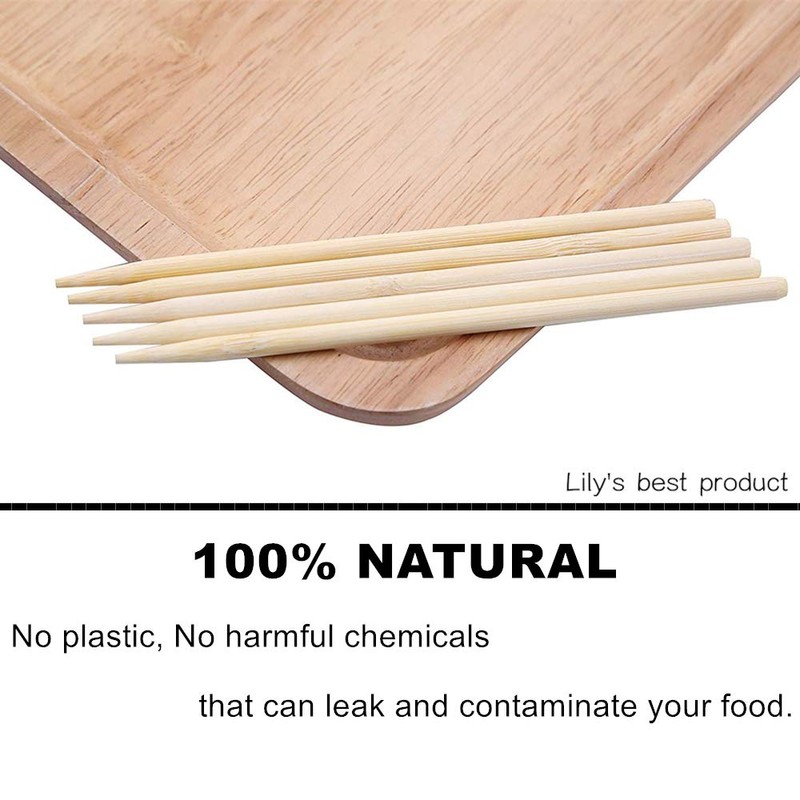 HOPELF 7 inch Semi Point Bamboo Skewers - 5mm Thick