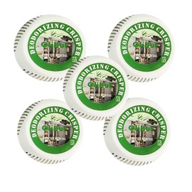 Round Fridge Deodorizer (5 Pack) Natural and Unscented Activated Charcoal Refrigerator Deodorizer - Fridge Odor Eliminator for Freezers, Coolers