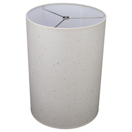 FenchelShades.com 12" Diameter x 17" Height Drum Lampshade Retro Rustic Vintage Hardback USA Made (Paper Natural Speckled)