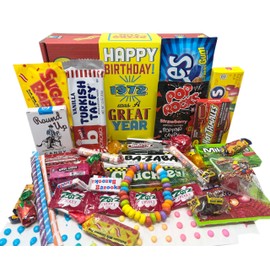 RETRO CANDY YUM ~ 1972 53rd Birthday Gift Box of Nostalgic Retro 70s Candy Mix from Childhood for 53 Year Old Man or Woman Born Back in 1972 Jr
