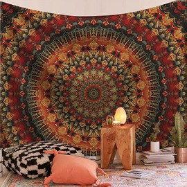 FENDROM Popular Handicrafts Indian hippie Bohemian Psychedelic Peacock Mandala Wall hanging College Dorm Beach Throws Table Cloth Bedding Tapestry