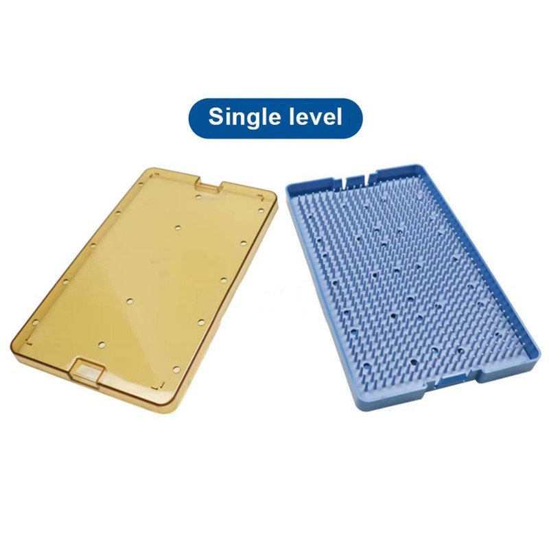 Eustoma Large Size Dental Silicone Sterilization Tray Case Single Layer