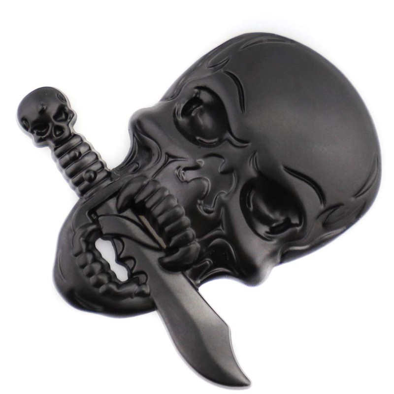 Pack of 2 Skull Emblem Logo Stickers for All Vehicles