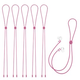 SANDIAN Airpods Strap, Anti-Loss Silicone Cord Holder for Airpods Pro, 6-Pack, Pink, Adjustable Neck Strap with Secure Clips, [Pink Pack]