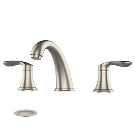 Bathroom Faucets for Sink 3 Hole, Faucet for Bathroom Sink, Bathroom Faucet with Pop up Drain and Cold Hot Water Lines (Brushed Nickel, 1 Pack)