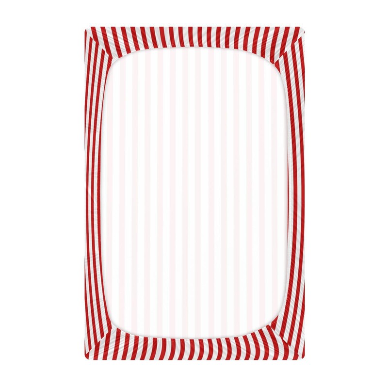 Jihqo Red White Stripes Crib Sheets for Boys Girls Soft