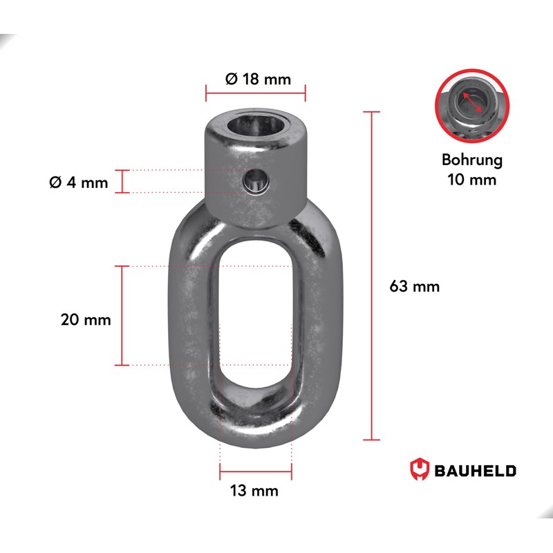 BAUHELD® Awning Eyelet Metal [Made in Germany] – Bracket for