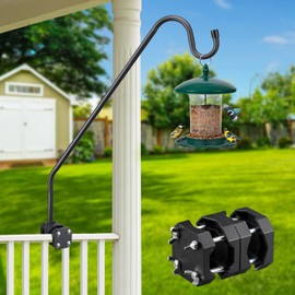 Deck Bird Feeder Hanger for Railing, 28inch Deck Hook for Bird Feeder Pole, Heavy Duty Fence Balcony Railing Bracket for Hanging Hummingbird Feeder,Planter,Flower Baskets,Lanterns,Wind Chimes