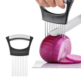 2PC Onion Holder for Slicing, Onion Slicer Holder, Onion Cutter Vegetable Chopper for Slicing of Tomatoes, Avocados, Eggs and Other Vegetables, Multi-functional Kitchen Gadgets