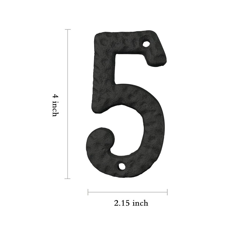 Cobata 4 inch Cast Iron Mailbox Numbers - Screw In
