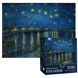 1000 Piezas Rompecabezas, Rompecabezas de Arte de Pintura al óleo, Piezas para Niños Y Adultos Y Adolescentes, Juego Familiar, Ideal para Desafíos (Cielo Estrellado)