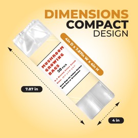 Allinall 40 Pack, Mushroom Grow and Spawn Bags - Extra Thick Polypropylene Material, Tear Resistant - Size 13" x “4 x “4 with 0.2 Micron Filter Breathable - Spawn Rye