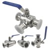 3-Way Ball Valve, 1.5 Inch Sanitary Ball Valve Clamp, 1/2
