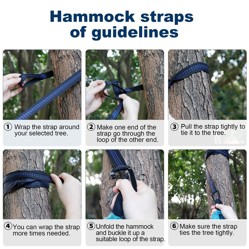 Camping Hammock - Single&Double Lightweigtht Nylon Hammocks with Tree Straps,