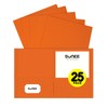 SUNEE Folders with Pockets (25 Pack, Orange), 2 Pocket Folders