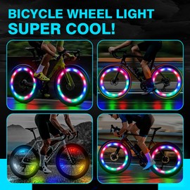 KaiDengZhe Bike Wheel Lights Rechargeable, 4 PCS Multicolor Bike Spoke Light with Motion Sensor, Weatherproof Night Cycling Bicycle Wheel Light 2 Modle Lighting Bicycle Wheel Lights for Adults Kids
