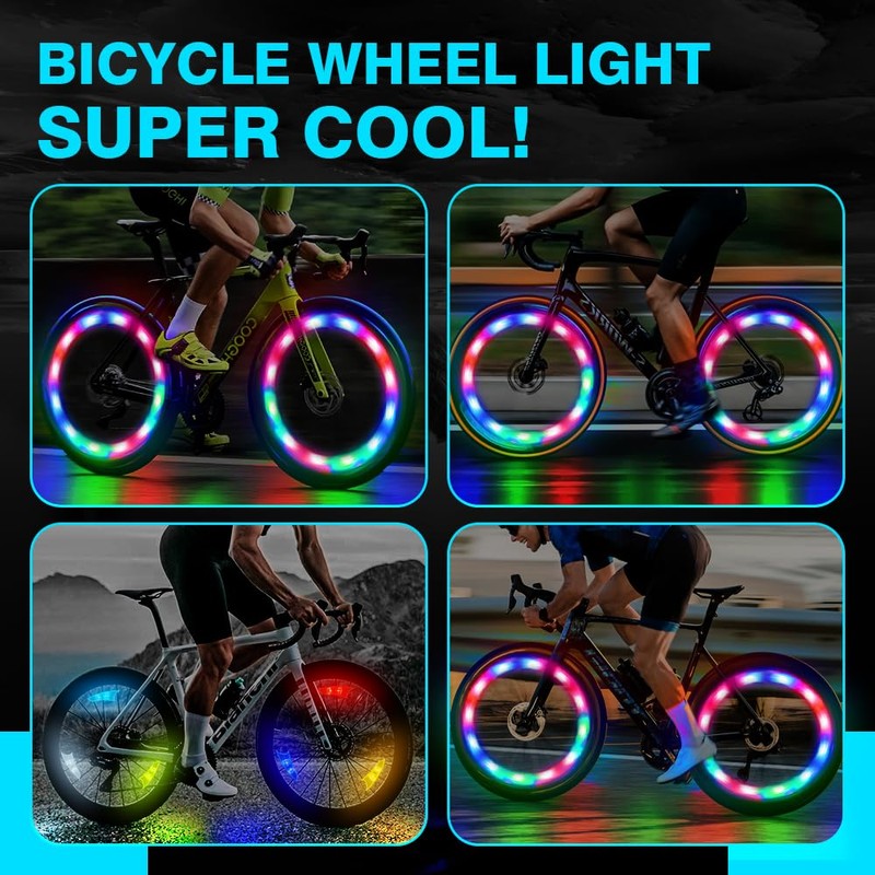 KaiDengZhe Bike Wheel Lights Rechargeable, 4 PCS Multicolor Bike Spoke