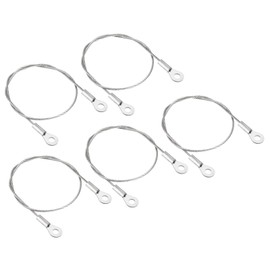 PATIKIL 5pcs 30cm 1.5mm Stainless Security Cable 4mm Inner Diameter Eyelet End Safety Wire Rope Luggage Lock for Light Outdoor Travel