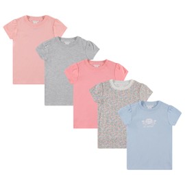 Laura Ashley 5-Pack Infant & Toddler Girls Shirts - Stylish Comfort and Fashionable. Multipack Infants and Children's Essentials. Perfect for Nursery, Playtime, and Adventures Outdoors