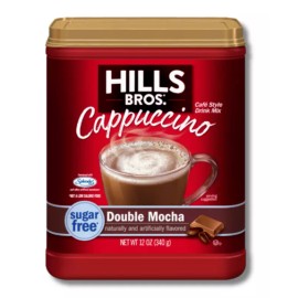 HILLS BROS Sugar-Free Instant Cappuccino Mix, Double Mocha 12oz (2 PACKS)