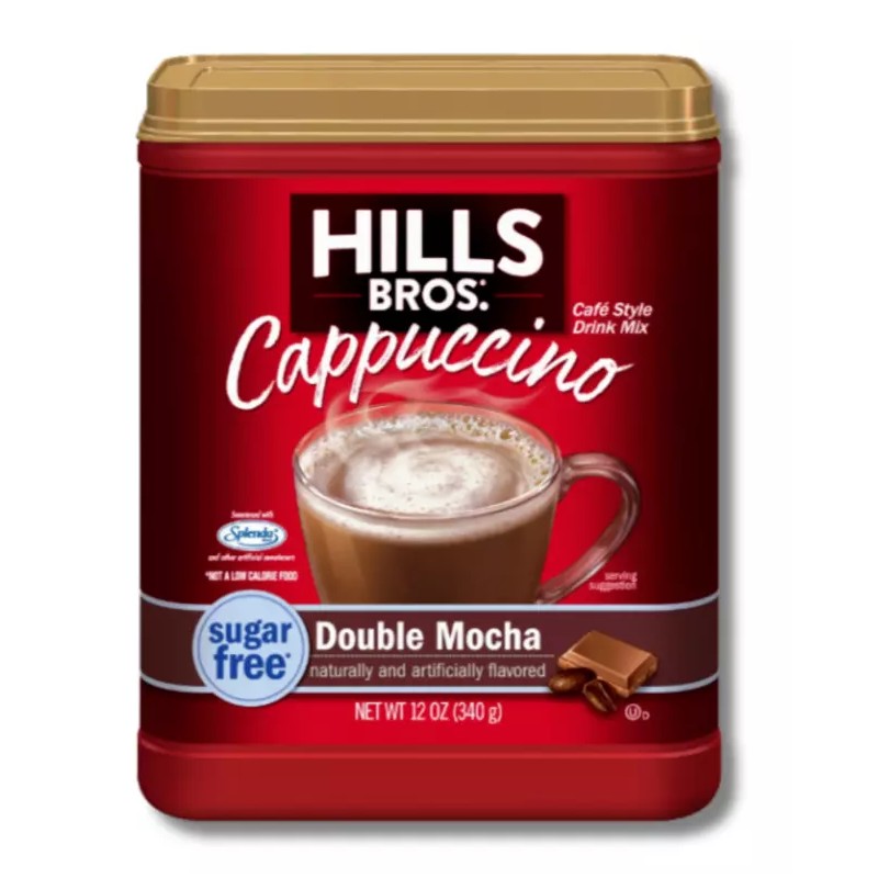 HILLS BROS Sugar-Free Instant Cappuccino Mix, Double Mocha 12oz (2
