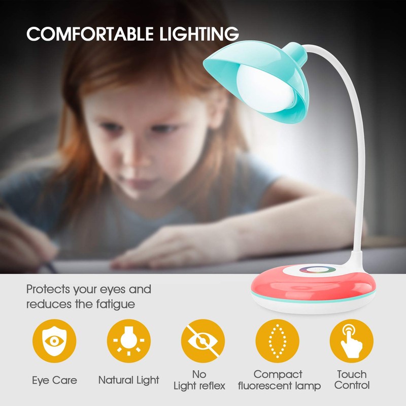 mafiti Children's Desk Lamp, LED Table Lamp, 20 LED Dimmable