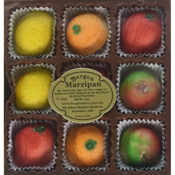 Assorted Marzipan Fruit - 9 Pieces (4 oz)