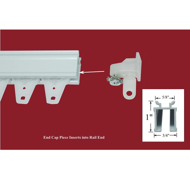 1-Pair Locking End Caps with Friction Carrier for Architrac, EZ-Track