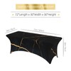 MELEYELIN Black Marble Spandex Tablecloth for Rectangular Tables, Fitted Tablecloth