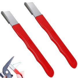 JLEivvi 2 Pcs Scissor Sharpener Pruning Tool Sharpener, Garden Tool Sharpener Fruit Cutter Sharpener Compact Portable Scissors Sharpener Carbide Blade Sharpening Tool for Home Garden Outdoor,Red