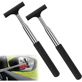 2 Pcs Car Mirror Wiper, 38.6in Handle Car Side Mirror Squeegee, Car Mirror Squeegee, Side Mirror Squeegee, Mini Squeegee for Rainy Foggy Weather