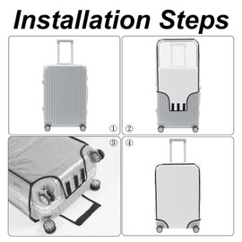 LoyaGour Luggage Cover for Suitcase,Clear PVC Carry on Luggage Protector Suitcase Covers,Thicken Transparent Waterproof Suit Case Sleeve (Clear, 30 Inch)