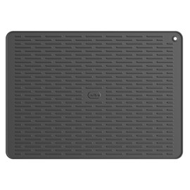 ME.FAN Silicone Dish Drying Mat for Kitchen Counter, Dish Drying Pad for Sink, Refrigerator or Drawer, Countertop Protection Pad XL - 23''×17'' - Black