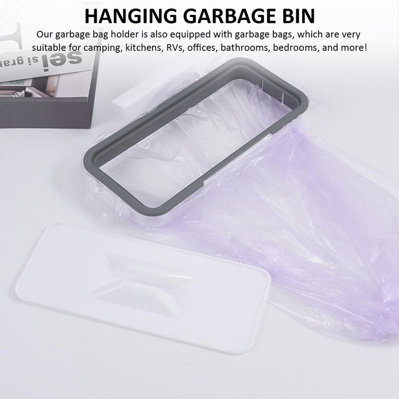USHXVG 1 Piece of White Garbage Rack with Lid and