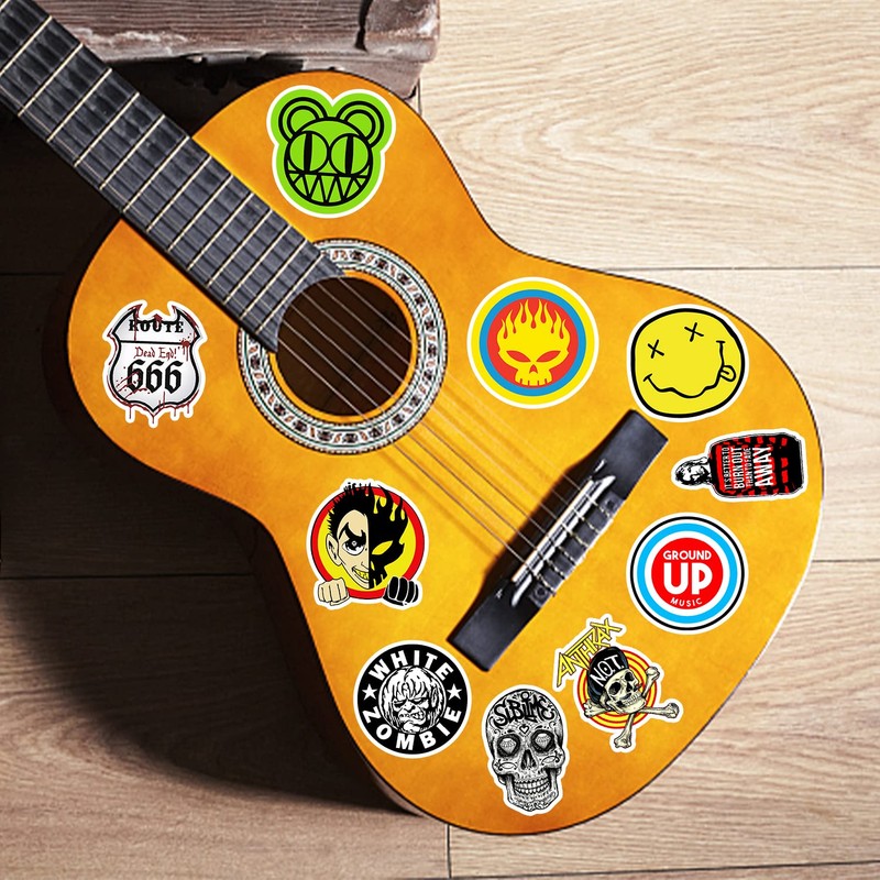200 Piece Rock & Roll Sticker Set, Waterproof Lock, Suitable