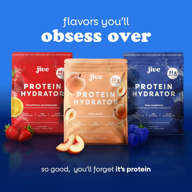 Jive Clear Protein Powder - 22g Grass-Fed Whey Isolate, 25