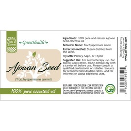 Ajowan Seed Essential Oil – 32 fl oz (946 ml) Aluminum Bottle w/Plug Cap – 100% Pure Essential Oil – GreenHealth