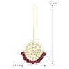 Aheli Faux Kundan Pearl Maroon Maang Tikka nupcial indio tradicional