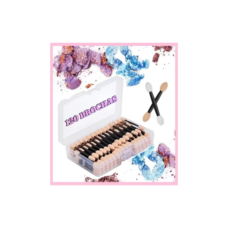 120 Aplicadores Para Maquillaje, Sombras, Hisopos,doble Cara