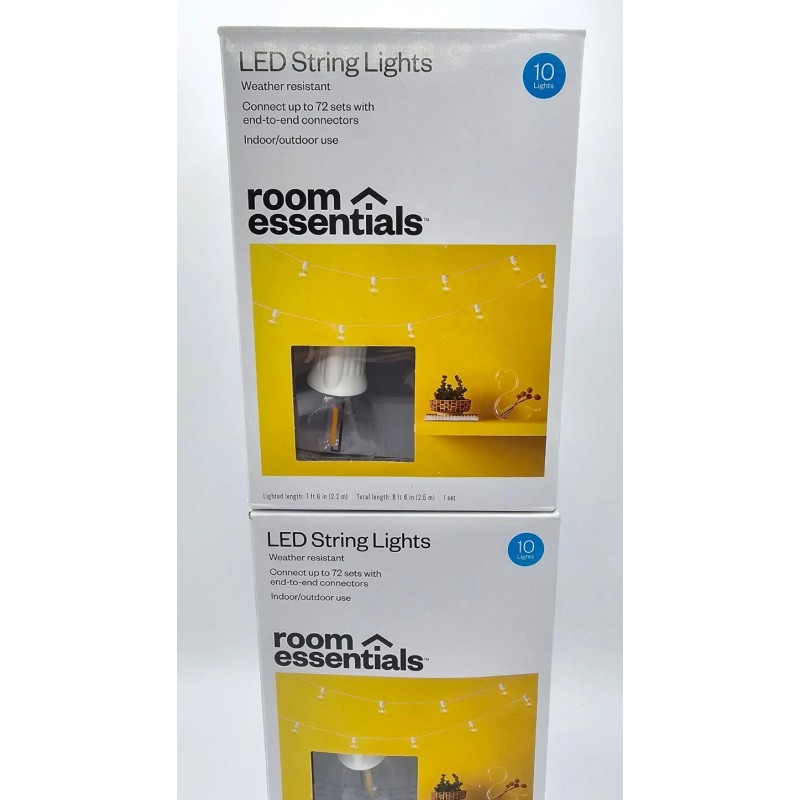 Room Essentials 2 String Bulb Lights LED Room Essentials NEW