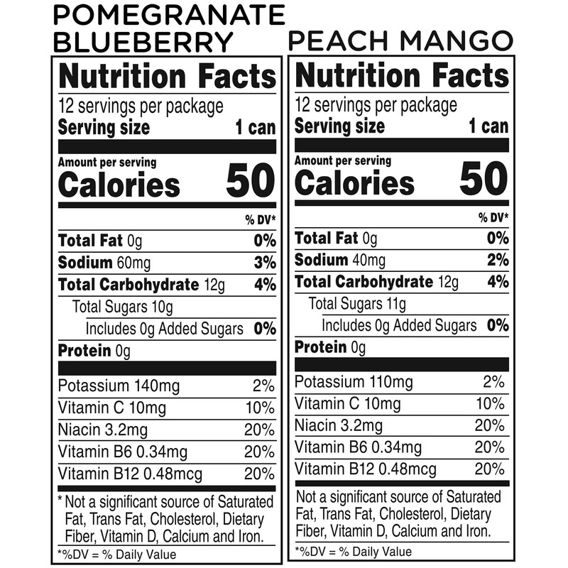 V8 +Energy Variety Pack, Healthy Energy Drink, 12 Pomegranate Blueberry