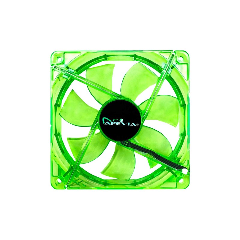 Apevia CF512L-GN 120mm 4pin+3pin Silent Green LED Case Fan (5-pk)