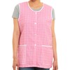 Ladies Gingham Buttons Through Design Piping Tabard Apron Overalls Front
